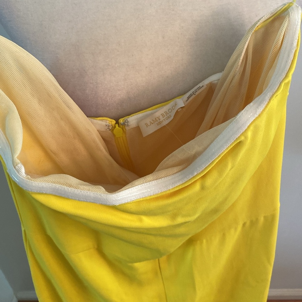Ramy  Brook strapless yellow Vivian jumpsuit size 6 - Picture 3 of 12